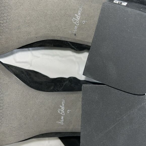 Sam Edelman Black Suede Leather Chunky Heel Bootie(Size 9) - Picture 6 of 9